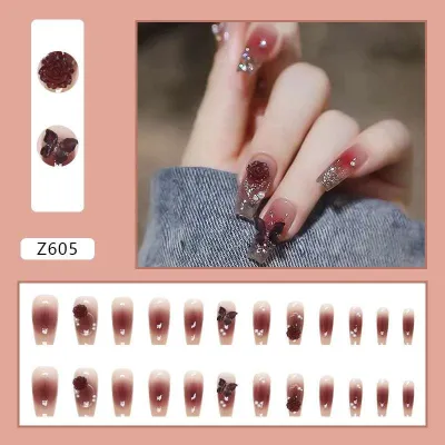 24 pcs Artificial Nails With Glue Set (Z Series)